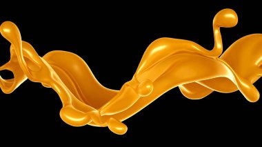 Karamel sıçraması. 3d illüstrasyon, 3d canlandırma.