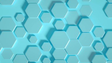 Geometri altıgen arkaplanı. 3d illüstrasyon, 3d canlandırma.