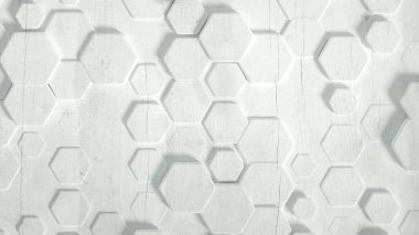 Geometri altıgen arkaplanı. 3d illüstrasyon, 3d canlandırma.