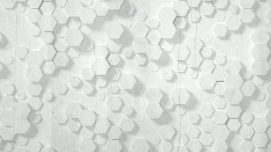 Geometri altıgen arkaplanı. 3d illüstrasyon, 3d canlandırma.