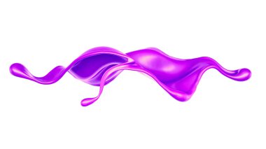 Bir tutam kalın mor sıvı. 3d illüstrasyon, 3d canlandırma.