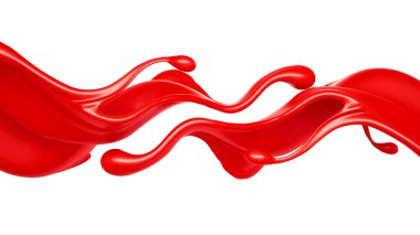 Beyaz arkaplandaki kırmızı sıvı izole edilmiş.