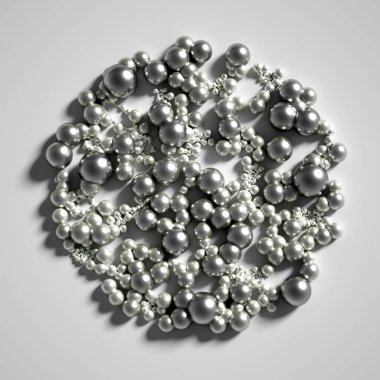 Toplarla, bilimle, molekülle, atomla güzel bir arka plan. 3d illüstrasyon, 3d canlandırma.