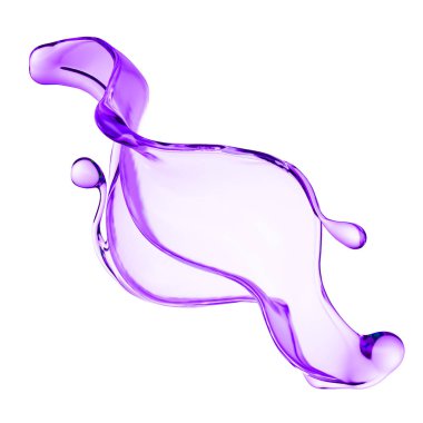 Bir tutam kalın mor sıvı. 3d illüstrasyon, 3d canlandırma.