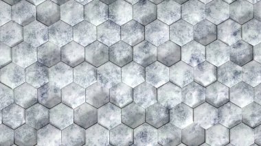 Geometri altıgen arkaplanı. 3d illüstrasyon, 3d canlandırma.