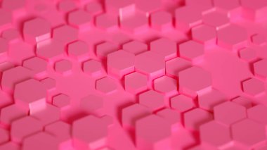 Geometri altıgen arkaplanı. 3d illüstrasyon, 3d canlandırma.