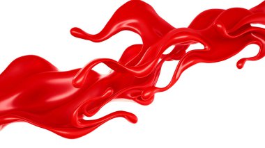 Beyaz arkaplandaki kırmızı sıvı izole edilmiş.