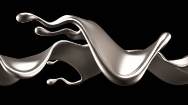 Zarif, lüks altın sıvısı. 3d illüstrasyon, 3d canlandırma.