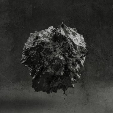 Siyah şekilli, dokulu bir arka plan. 3d illüstrasyon, 3d canlandırma.