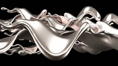 Zarif, lüks altın sıvısı. 3d illüstrasyon, 3d canlandırma.