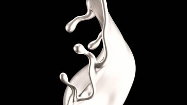 Zarif, lüks altın sıvısı. 3d illüstrasyon, 3d canlandırma.