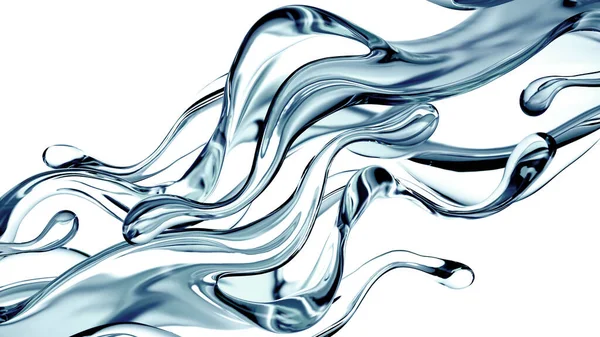 Splash Clear Blue Liquid Water Illustration Rendering — Stock Photo, Image