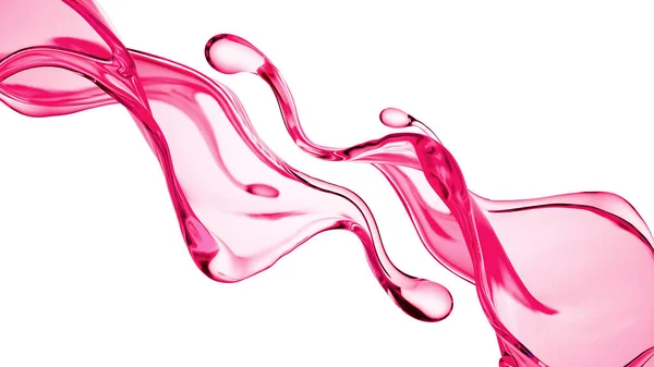 Splash Thick Pink Fluid Illustration Rendering — Stock Photo, Image