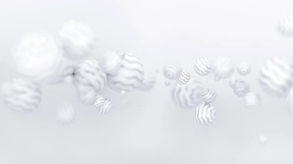 Fond Blanc Brillant Avec Ballons Illustration Rendu — Photo
