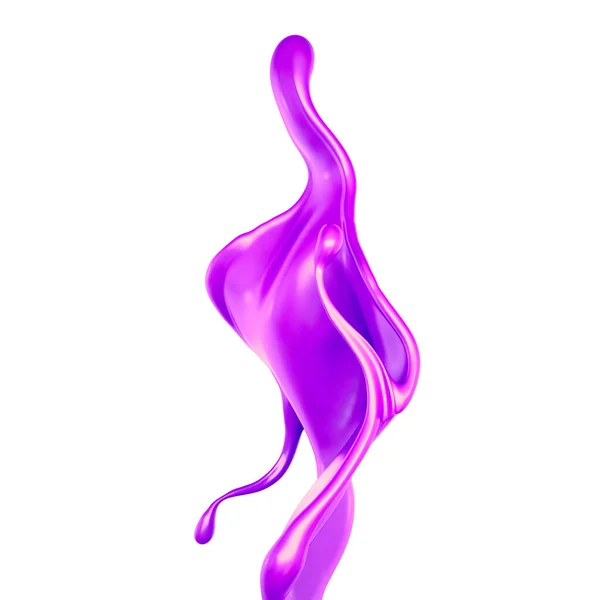 Una Spruzzata Liquido Viola Denso Illustrazione Rendering — Foto Stock