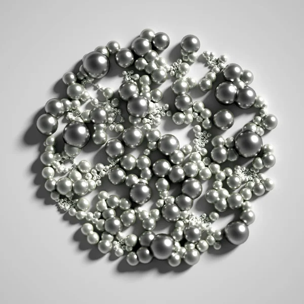 Toplarla, bilimle, molekülle, atomla güzel bir arka plan. 3d illüstrasyon, 3d canlandırma.