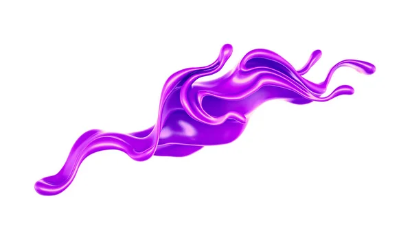 Una Spruzzata Liquido Viola Denso Illustrazione Rendering — Foto Stock