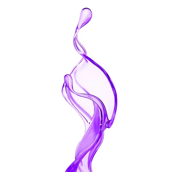 Splash Lichid Violet Gros Ilustrație Redare — Fotografie, imagine de stoc