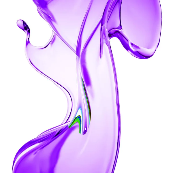 Una Spruzzata Liquido Viola Denso Illustrazione Rendering — Foto Stock