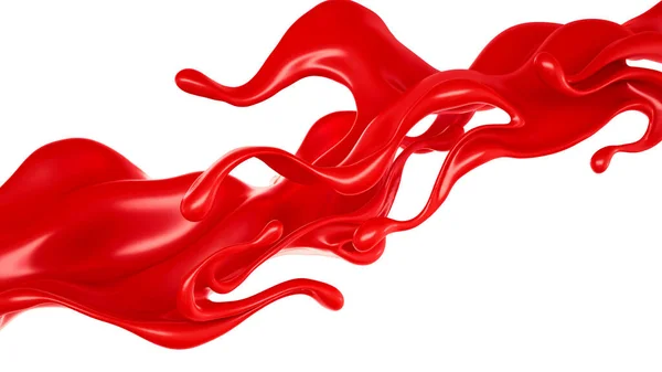 Изолированный Всплеск Красной Жидкости Белом Фоне — стоковое фото