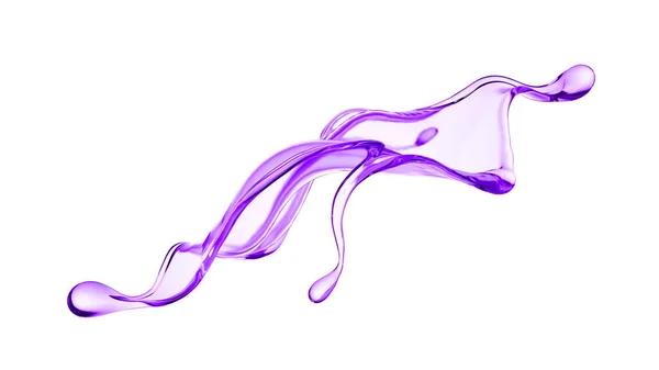 Splash Líquido Roxo Grosso Ilustração Renderização — Fotografia de Stock