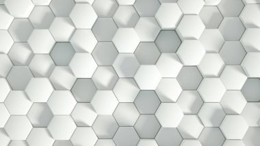 Geometri altıgen arkaplanı. 3d illüstrasyon, 3d canlandırma.