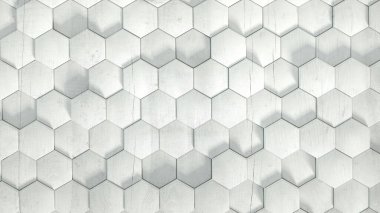 Geometri altıgen arkaplanı. 3d illüstrasyon, 3d canlandırma.