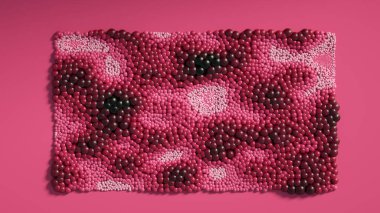 Toplarla, bilimle, molekülle, atomla güzel bir arka plan. 3d illüstrasyon, 3d canlandırma.