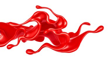 Beyaz arkaplandaki kırmızı sıvı izole edilmiş.