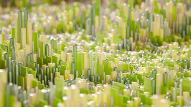 Tekno yüksek teknoloji geçmişi, geometri, küp, soyutlama. 3d illüstrasyon, 3d canlandırma.