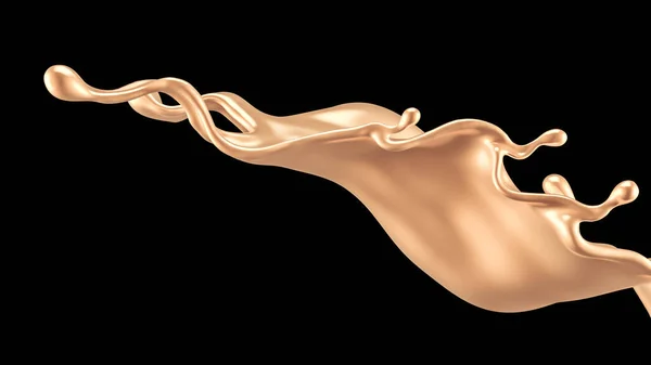 Elegante Luxe Splash Van Goud Vloeistof Illustratie Weergave — Stockfoto