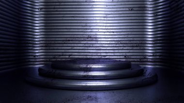 Lüks, zarif stüdyo kaidesi. 3d illüstrasyon, 3d canlandırma.