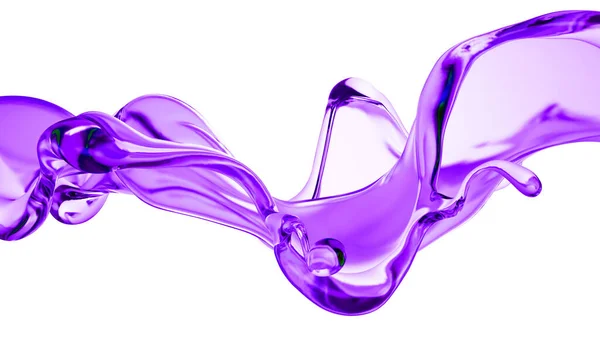 Una Spruzzata Liquido Viola Denso Illustrazione Rendering — Foto Stock