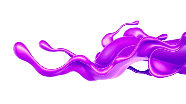 Una Spruzzata Liquido Viola Denso Illustrazione Rendering — Foto Stock