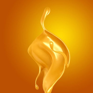 Karamel sıçraması. 3d illüstrasyon, 3d canlandırma.