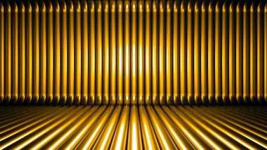 Lüks, zarif stüdyo kaidesi. 3d illüstrasyon, 3d canlandırma.