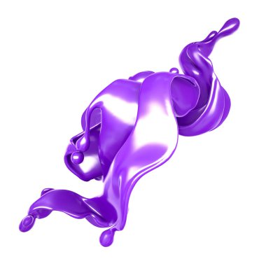 Bir tutam morumsu boya. 3d illüstrasyon, 3d canlandırma.