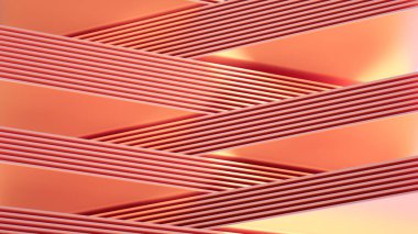 Metal zemin, üç boyutlu baskı, dalgalar ve çizgiler. 3d illüstrasyon, 3d canlandırma.