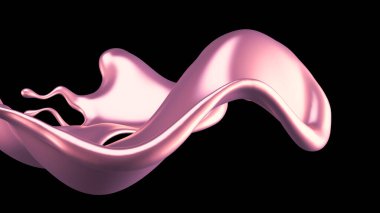 Zarif, lüks altın sıvısı. 3d illüstrasyon, 3d canlandırma.