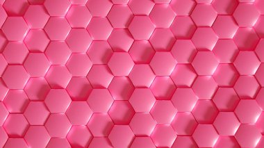 Geometri altıgen arkaplanı. 3d illüstrasyon, 3d canlandırma.