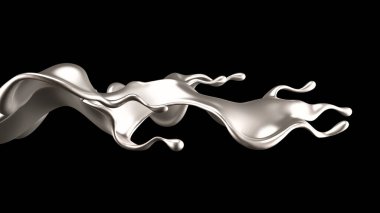 Zarif, lüks altın sıvısı. 3d illüstrasyon, 3d canlandırma.