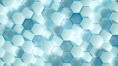 Geometri altıgen arkaplanı. 3d illüstrasyon, 3d canlandırma.