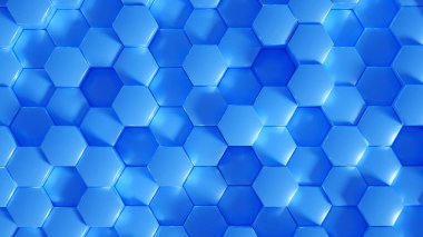 Geometri altıgen arkaplanı. 3d illüstrasyon, 3d canlandırma.