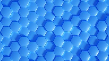 Geometri altıgen arkaplanı. 3d illüstrasyon, 3d canlandırma.