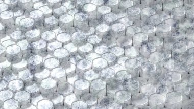 Geometri altıgen arkaplanı. 3d illüstrasyon, 3d canlandırma.