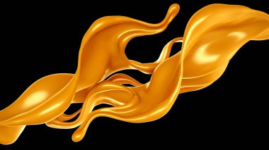 Karamel sıçraması. 3d illüstrasyon, 3d canlandırma.