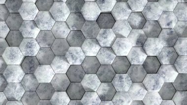 Geometri altıgen arkaplanı. 3d illüstrasyon, 3d canlandırma.