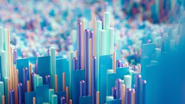 Tekno yüksek teknoloji geçmişi, geometri, küp, soyutlama. 3d illüstrasyon, 3d canlandırma.