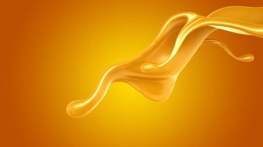 Karamel sıçraması. 3d illüstrasyon, 3d canlandırma.