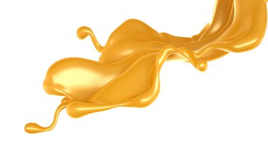 Karamel sıçraması. 3d illüstrasyon, 3d canlandırma.